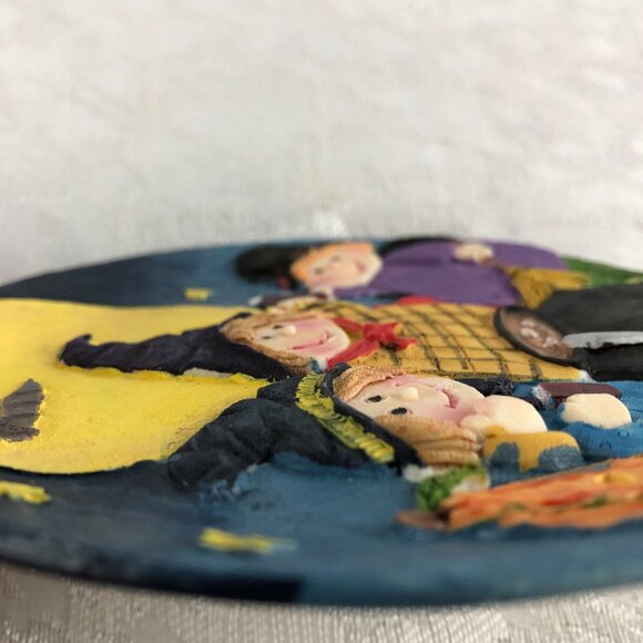 Vintage 1997 Halloween Witch Plate 5¼” 3D Ceramic Mini Decor by Popular Imports - Picture 5 of 9